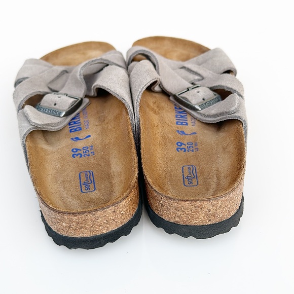 Birkenstock Lugano Suede Woven Sandals Slides Slip On Open Toe 8 - Picture 3 of 7